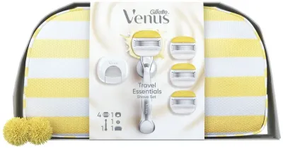 Дорожный набор для бритья Gillette Venus Travel Essentials Shave Set: бритва 1 шт., лезвия 4 шт., держатель 1 шт. и сумка 1 шт