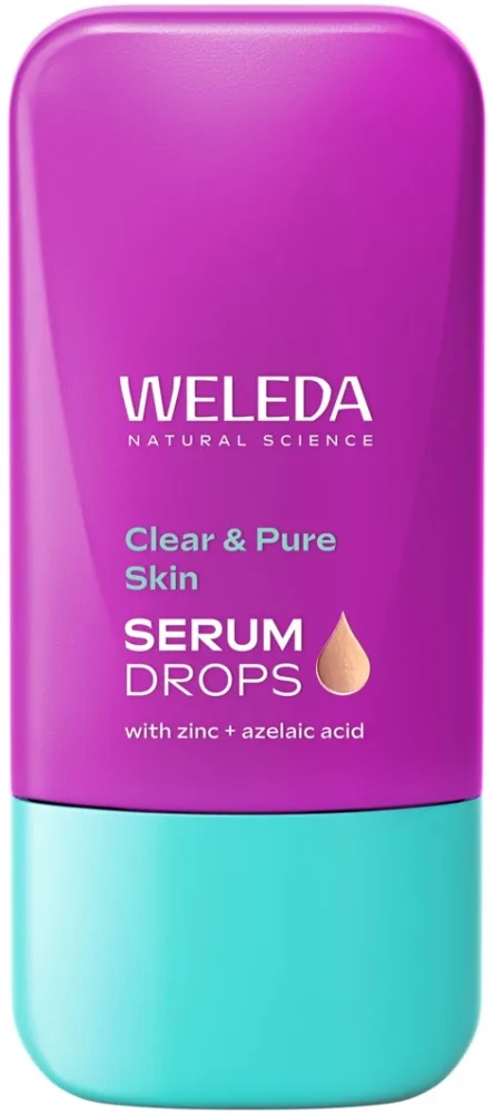 Сыворотка-бустер Weleda Clear и Pure Skin Serum Drops для проблемной кожи, с цинком и азелаиновой кислотой, 30 мл