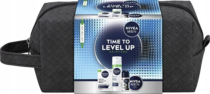 Набор NIVEA MEN Time to Level up: дезодорант 50 мл, пена для бритья 200 мл, крем 75 мл, лосьон после бритья 100 мл, сумка