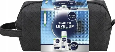 Набор NIVEA MEN Time to Level up: дезодорант 50 мл, пена для бритья 200 мл, крем 75 мл, лосьон после бритья 100 мл, сумка