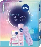 Набор Nivea Love My Glow и Go Kit: крем 50 мл, дезодорант-спрей 150 мл, бальзам для губ 4,8 г и аксессуар — фото 1