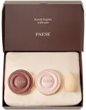 Paese Selfglow Set Warm набор для макияжа лица: бронзер 8 г, румяна 8 г, спонж и косметичка тёплые оттенки — фото 4