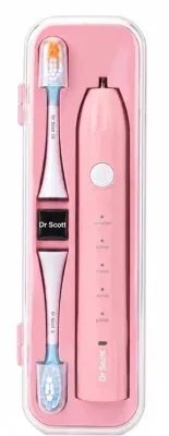 Электрическая зубная щётка Dr. Scott Gaia Electric Toothbrush с 2 насадками, розовая, 1 шт