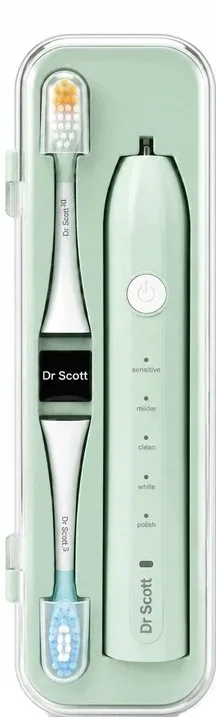 Электрическая зубная щётка Dr. Scott Gaia Electric Toothbrush с 2 насадками, мятная, 1 шт