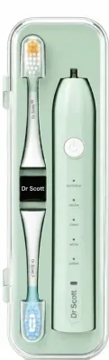 Электрическая зубная щётка Dr. Scott Gaia Electric Toothbrush с 2 насадками, мятная, 1 шт