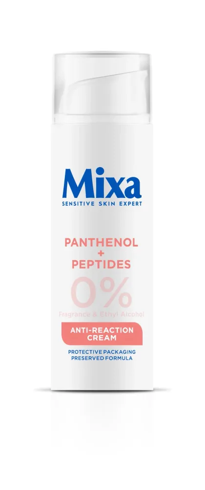 Mixa Anti Reaction Hydrating Repairing Cream крем для лица успокаивающий увлажняющий с пантенолом 50 мл, крем для чувствительной кожи для защитного барьера