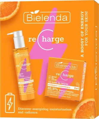 Набор для лица Bielenda Recharge: очищающий гель 150 мл и крем для лица 50 мл