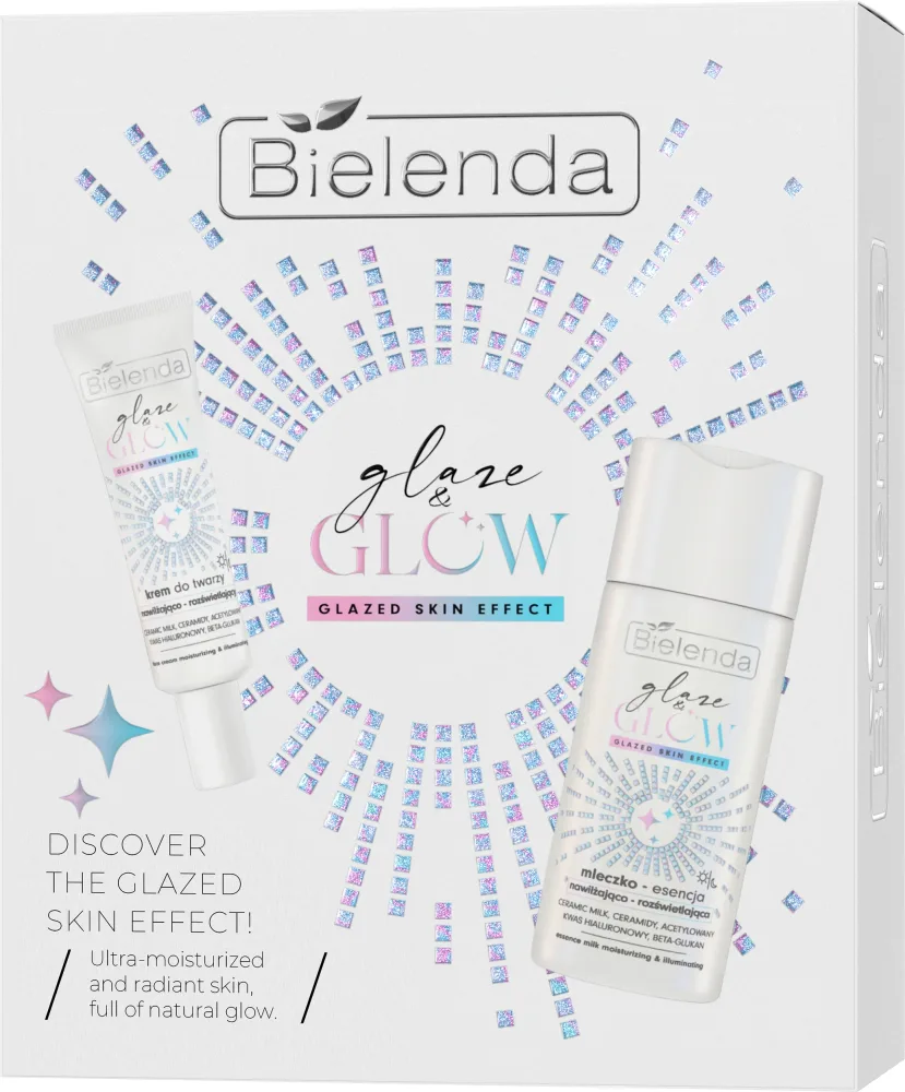 Набор для лица Bielenda Glaze и Glow Glazed Skin Effect: молочко-эссенция 120 мл и крем 50 мл