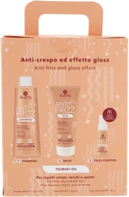 Набор против пушения волос Alama Anti Frizz: шампунь, 300 мл, маска, 200 мл, спрей, 30 мл