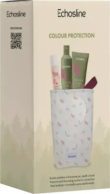 Набор для защиты цвета волос Echosline Colour Protection: шампунь 300 мл, маска 300 мл, спрей 200 мл и сумка