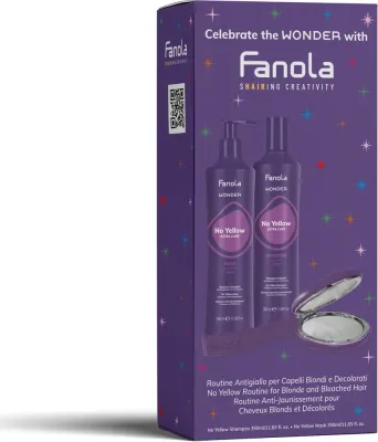Набор Fanola Wonder Box No Yellow, шампунь, маска и зеркало, 350 мл + 350 мл + 1 шт