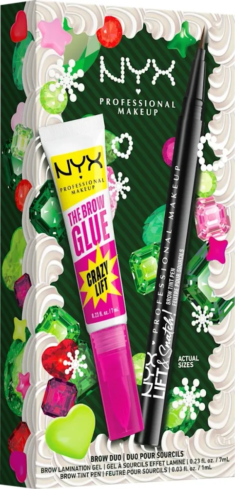 Набор для бровей NYX Professional Makeup Xmas Brow Duo 01, тинт 1 мл и гель 7 мл