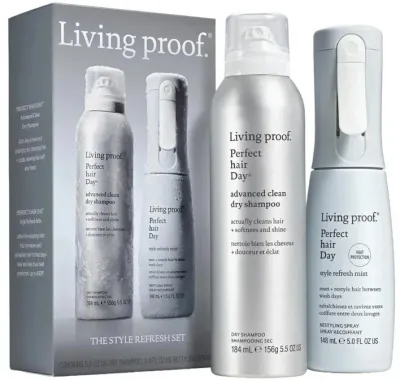 Набор для волос Living Proof The Style Refresh Set: сухой шампунь, 184 мл, спрей для освежения укладки, 148 мл