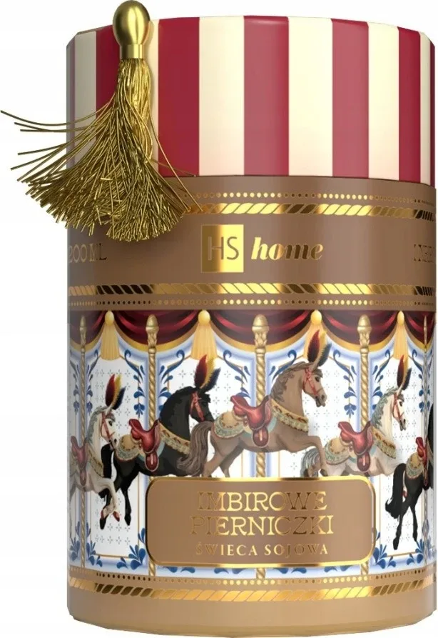 Свеча соевая HiSkin Home Carousel Candle «Карусель», аромат пряника, в тубе, 200 мл