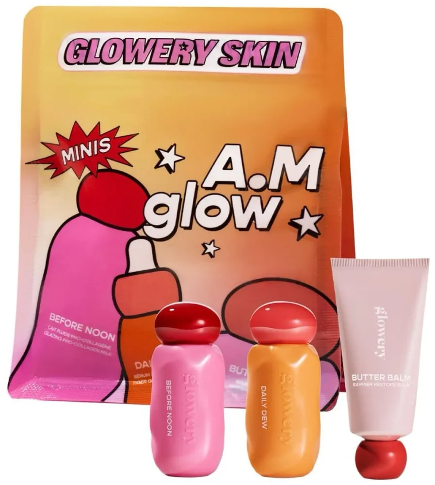 Набор миниатюр Glowery Minis A.M. Glow Mini Kit, средства по 15 мл