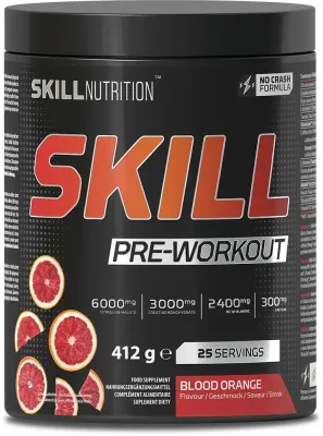 Предтренировочная добавка Skill Nutrition Skill Pre-Workout Blood Orange, со вкусом красного апельсина, 412 г