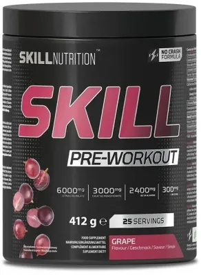 Предтренировочная добавка Skill Nutrition Skill Pre-Workout Grape, со вкусом винограда, саше, 412 г