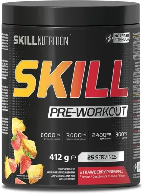 Предтренировочная добавка Skill Nutrition Skill Pre-Workout Strawberry Pineapple, со вкусом клубники и ананаса, 412 г