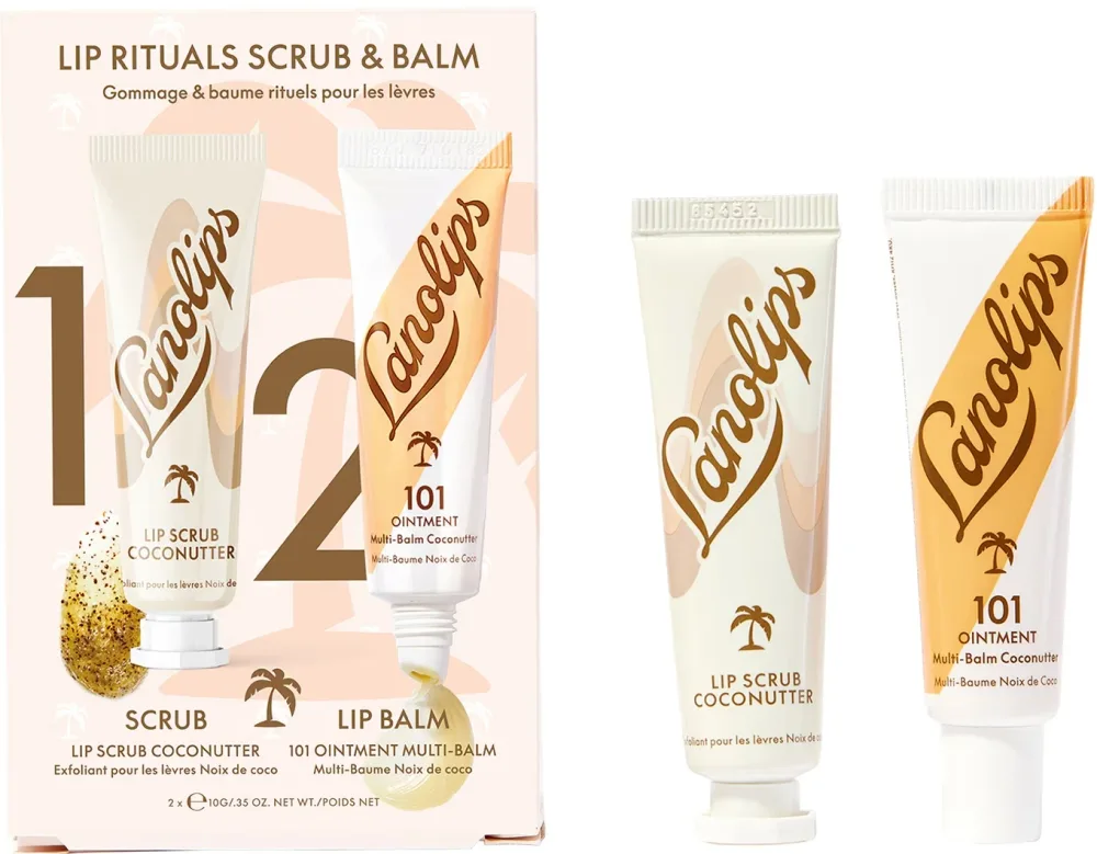 Набор для губ Lanolips Lip Rituals Scrub Balm Coconutter, скраб для губ и бальзам