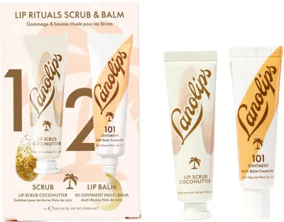 Набор для губ Lanolips Lip Rituals Scrub Balm Coconutter, скраб для губ и бальзам