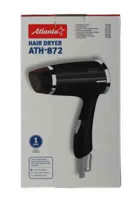 Фен для волос дорожный Atlanta Hair Dryer ATH-872 Splendor, 1 шт