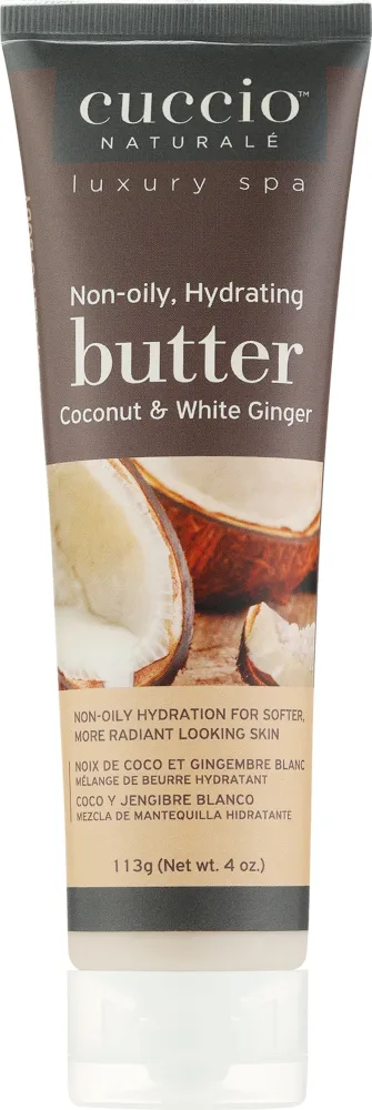 Баттер для тела Cuccio Naturale Coconut White Ginger Body Butter для рук, ног и тела, с кокосом и имбирём, в тубе, 113 г