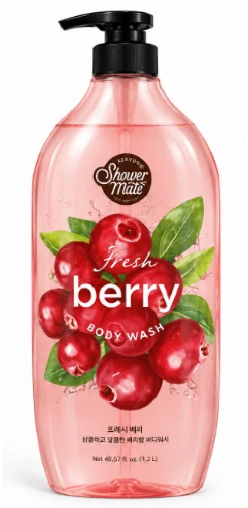 Гель для душа KeraSys Shower Mate Cranberry Body Wash «Клюква», 1200 мл
