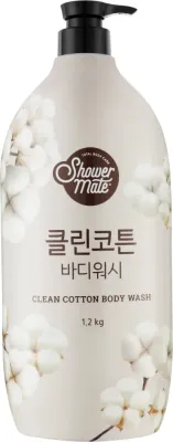 Гель для душа KeraSys Shower Mate Clean Cotton Body Wash «Хлопковая нежность», 1200 мл