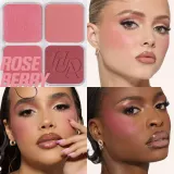 Палетка с румянами и хайлайтером Huda Beauty Blush Filter Blurring Blushlighters Palette, 7.5 г, оттенок Rose Berry — фото 1