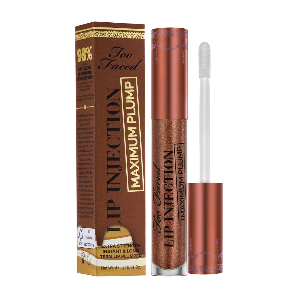 Блеск для губ, увеличивающий объем Too Faced Lip Injection Max Plump, Maple Syrup, 0.4 г