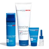 Clarins ClarinsMen Hydration — подарочный набор для мужчин: увлажняющий бальзам, гель для умывания и масло для бритья, 50 мл + 125 мл + 12 мл + 3 мл — фото 2