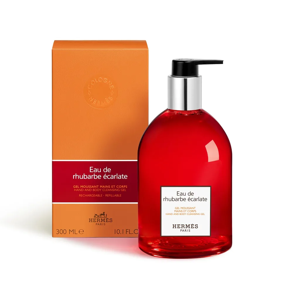 Пенящийся гель для душа и мытья тела HERMES Eau de rhubarbe écarlate, 300 мл