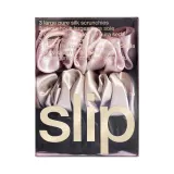 Набор из 3 широких резинок для волос Slip wide pure silk scrunchies, оттенок Róż/ecru — фото 1