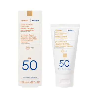 Озон: Крем для лица с SPF50, окрашивающий Korres Yoghurt, 50 мл