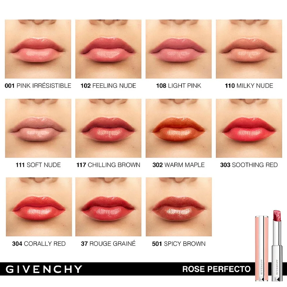 Помада для губ "Блеск" Givenchy Rose Perfecto, оттенок N110 Milky Nude