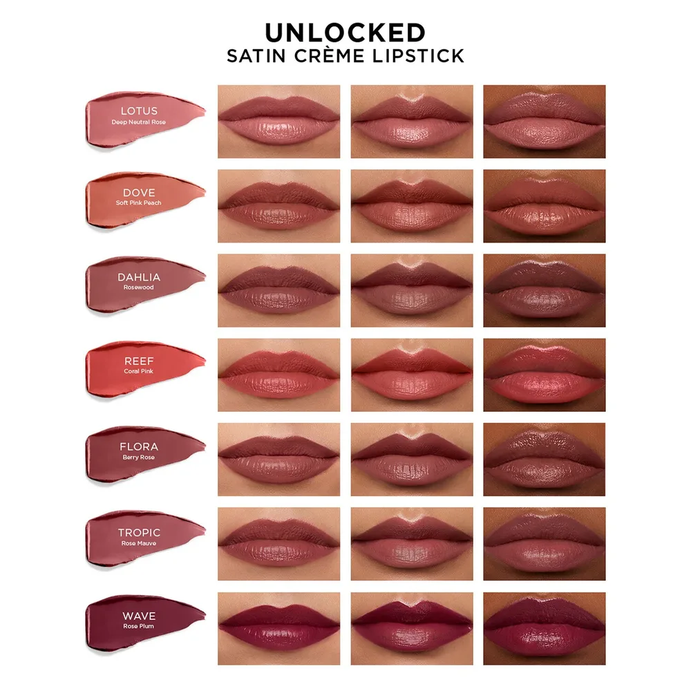 Помада для губ "Розовый рассвет" Hourglass Unlocked Satin Crème, 4 г, оттенок Roar 324