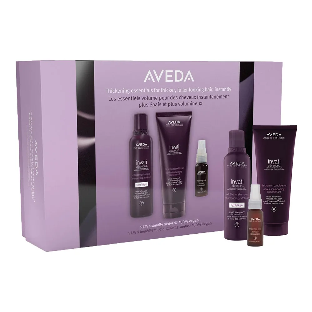 Aveda Invati Advanced набор для тонких волос: шампунь и кондиционер по 200 мл, тоник 30 мл