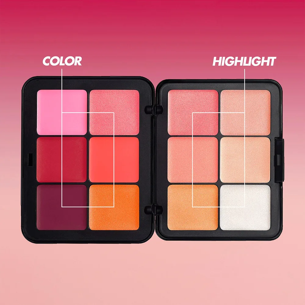 Make Up For Ever HD Skin Blush and Glow палетка кремовых румян и хайлайтеров 12 оттенков 25,2 г
