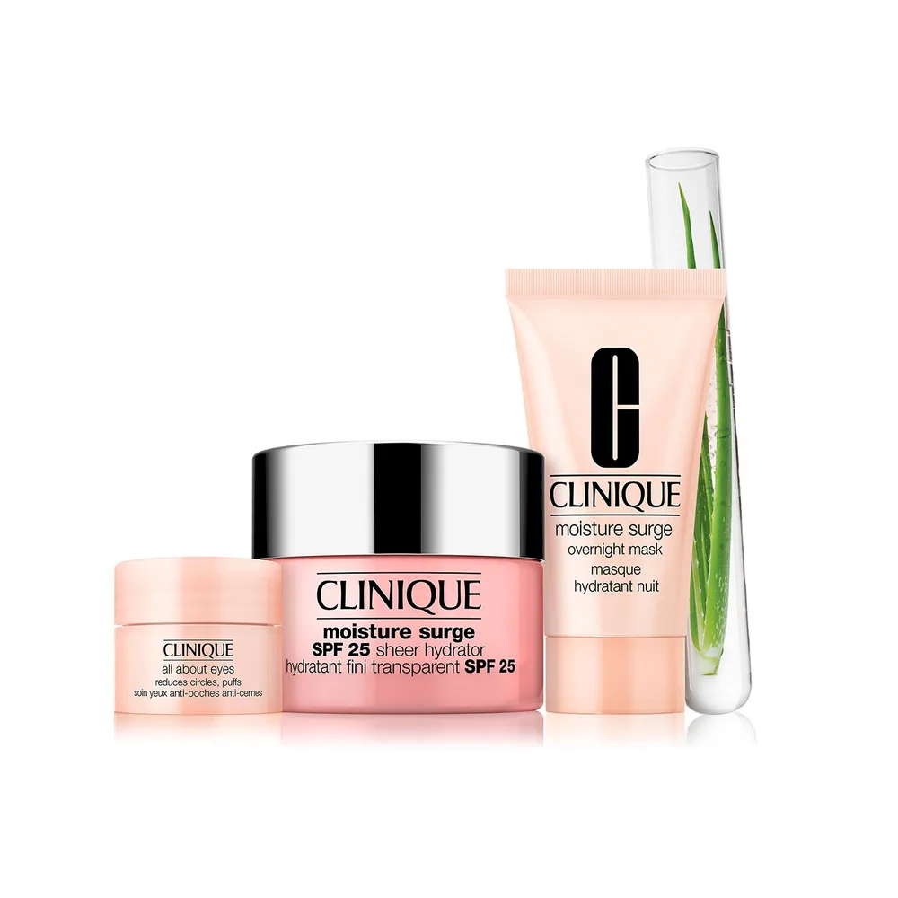 Clinique Hydrate + Glow Moisture Surge набор крем, ночная маска и крем для век 50 мл + 30 мл + 5 мл