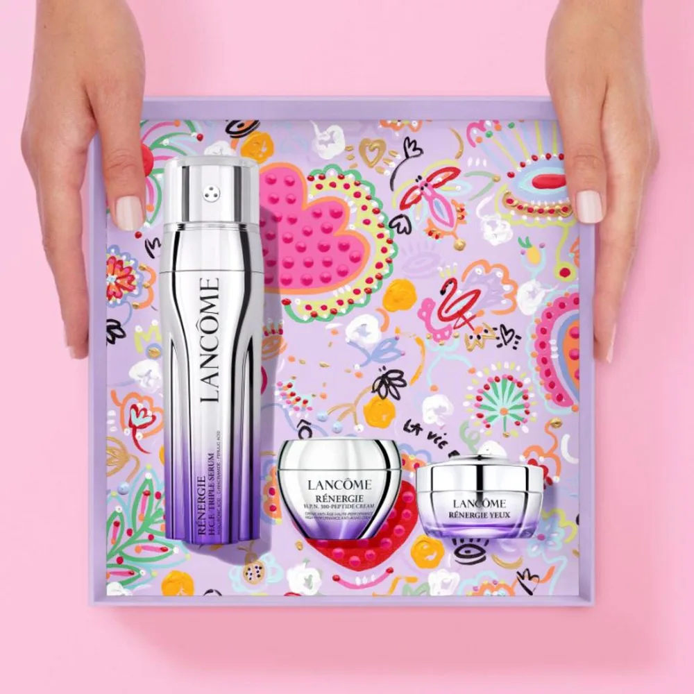 Lancome Renergie HCF Triple Serum набор сыворотка, крем с пептидами и крем для глаз 50 мл + 15 мл + 15 мл