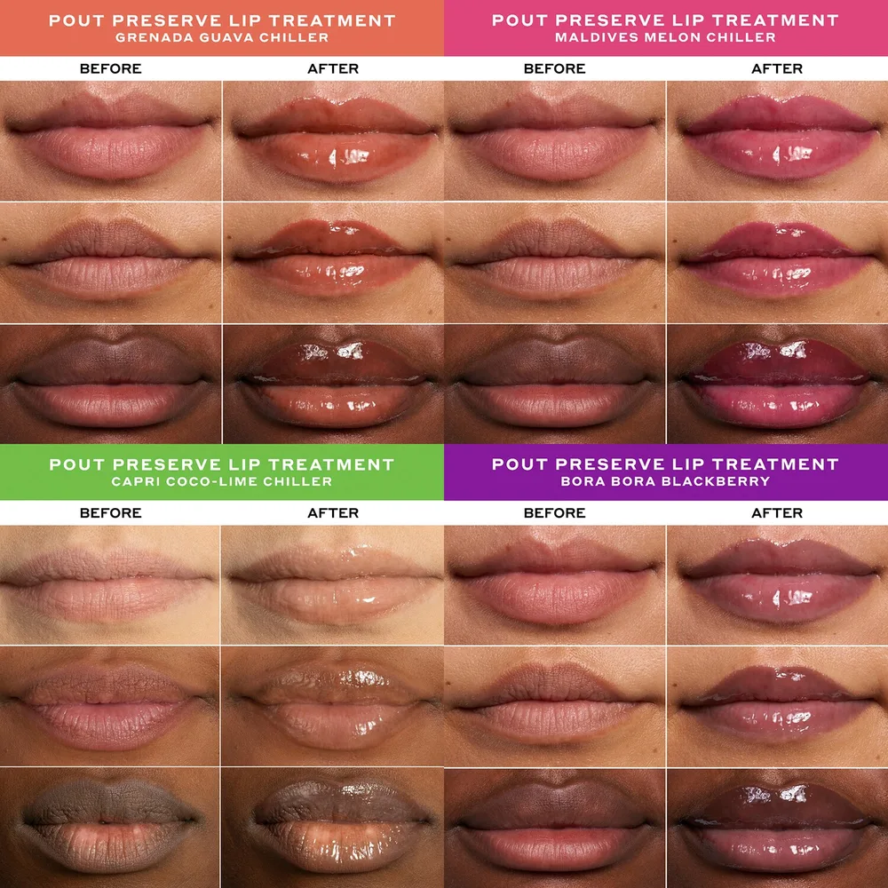OLEHENRIKSEN Pout Preserve Chillers мини-набор ухаживающих блесков для губ 4 оттенка 4 x 7 мл