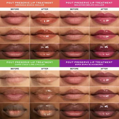 OLEHENRIKSEN Pout Preserve Chillers мини-набор ухаживающих блесков для губ 4 оттенка 4 x 7 мл
