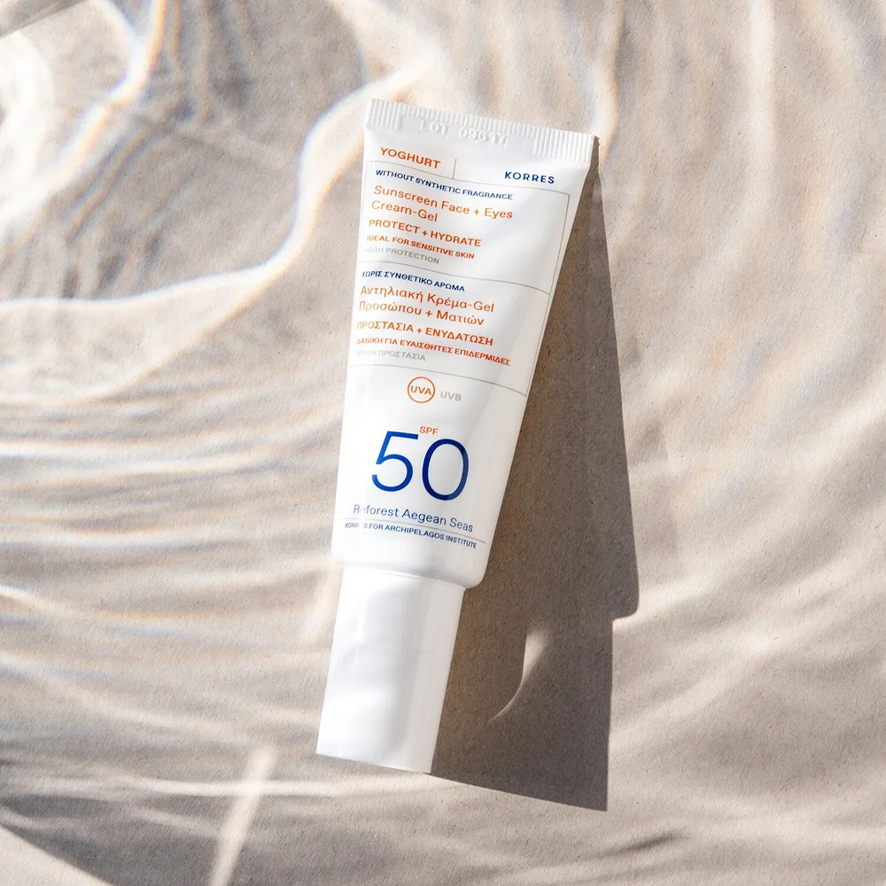Korres Yoghurt Крем-гель солнцезащитный для лица и области вокруг глаз SPF50 40 мл