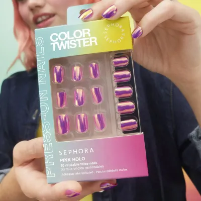 Sephora Collection Color Twister Ногти накладные многоразовые Pink Holo 1 шт