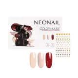 Набор гель-лаков NEONAIL Golden Muse Collection Set тёплые оттенки, золотые наклейки, 3 шт по 3 мл — фото 1