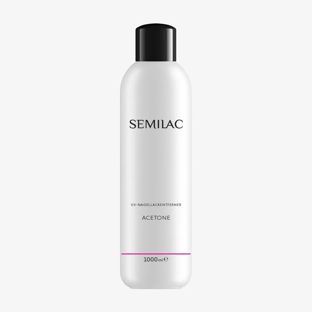 Жидкость для снятия гель-лака Semilac Acetone ацетон косметический, для размачивания гибридного покрытия, 1000 мл