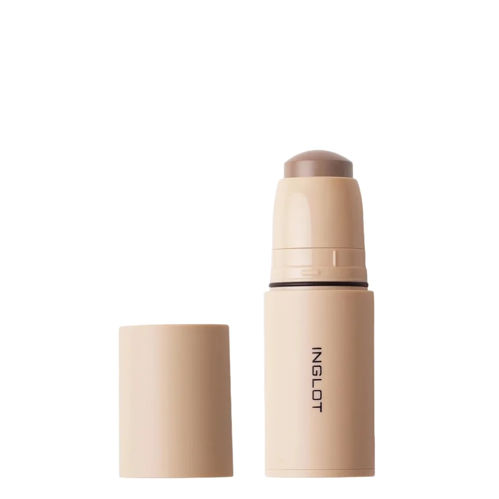 Бронзер для лица кремовый Inglot Ash Brown 113 в стике, холодный коричневый для скульптурирования, 6,2 г