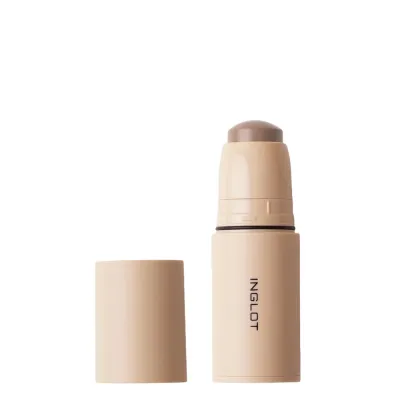 Бронзер для лица кремовый Inglot Ash Brown 113 в стике, холодный коричневый для скульптурирования, 6,2 г