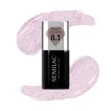 Лак гибридный для ногтей Semilac Smart Extend Glitter Delicate Pink 806 молочно-розовый с блеском, 7 мл — фото 1