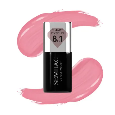Лак гибридный для ногтей Semilac Smart Extend Pastel Pink 813 пастельный розовый, 7 мл